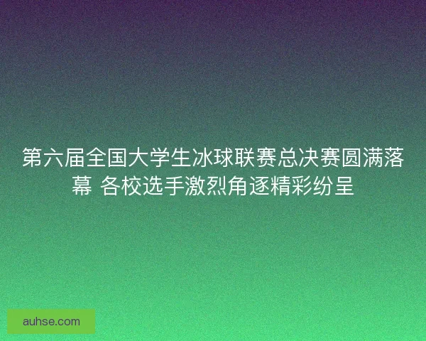 第六届全国大学生冰球联赛总决赛圆满落幕 各校选手激烈角逐精彩纷呈